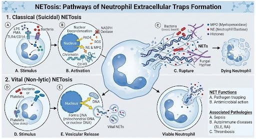 NETosis 分子機轉路徑圖