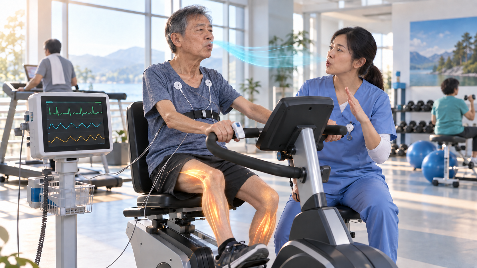 COPD 現代肺部復原計畫整合處方：外周骨骼肌耐力有氧訓練、呼吸肌阻抗鍛鍊與縮唇換氣力學調節